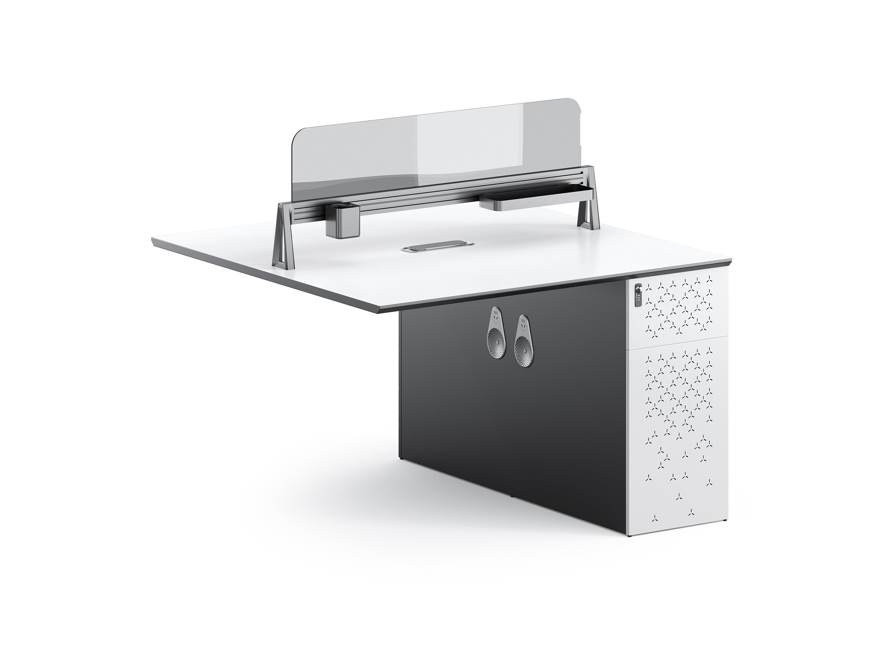 Sterling Workstation 2 People – Frost White & Dark Grey