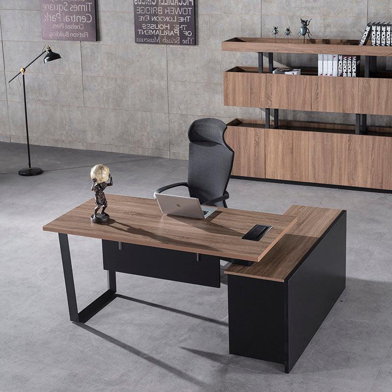 ADRIANO Executive Office Desk with Left Return 160-180cm - Light Brown - Furniture Castle