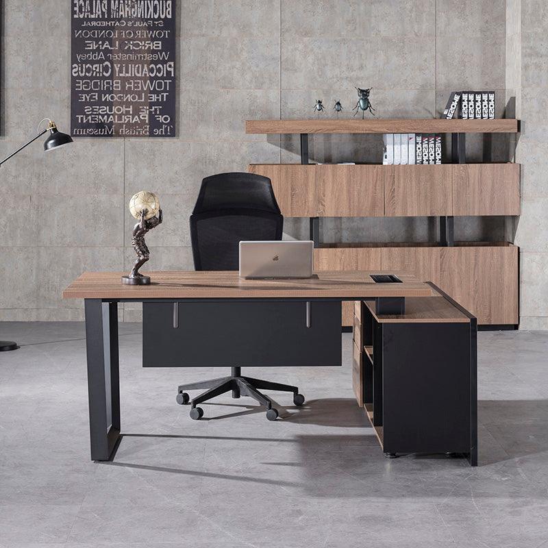ADRIANO Executive Office Desk with Left Return 160-180cm - Light Brown - Furniture Castle