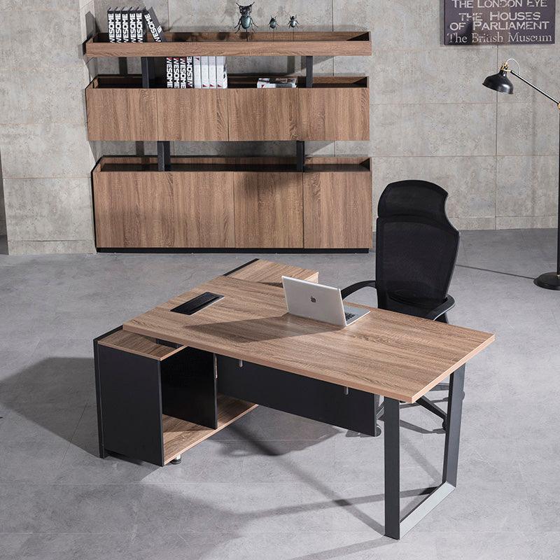 ADRIANO Executive Office Desk with Right Return 160-180cm - Light Brown - Furniture Castle
