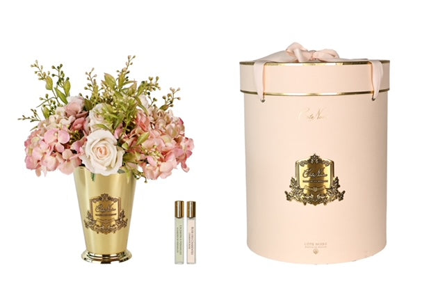 Grand Summer Posies Champagne Pink in Gold Goblet - GSG02