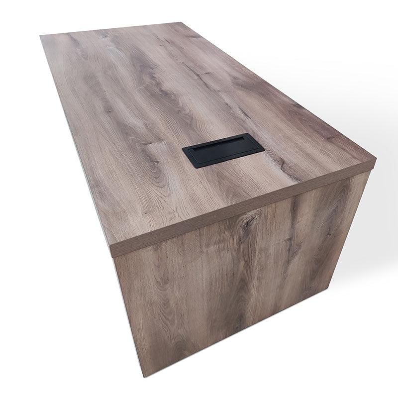 AFTAN BLACK HAWK Limited Edition - Executive Desk Pedestal & Right Mobile Return 180cm - Warm Oak &Black - Furniture Castle