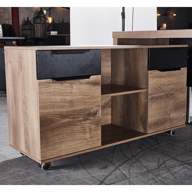 Aftan Credenza 1.2M - Warm Oak & Black - Furniture Castle