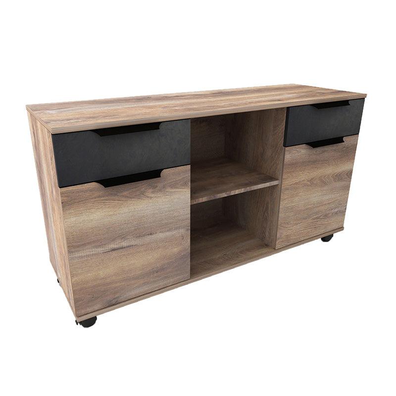 AFTAN Credenza 120cm - Warm Oak & Black - Furniture Castle