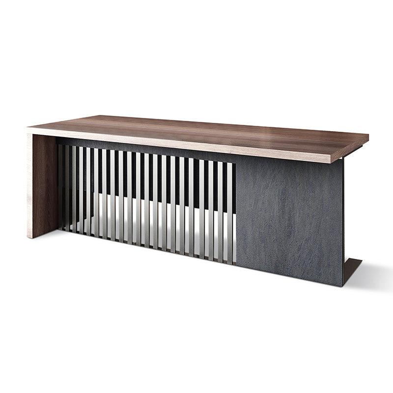 AFTAN Executive Desk Right Panel 180cm - Warm Oak & Black - Furniture Castle