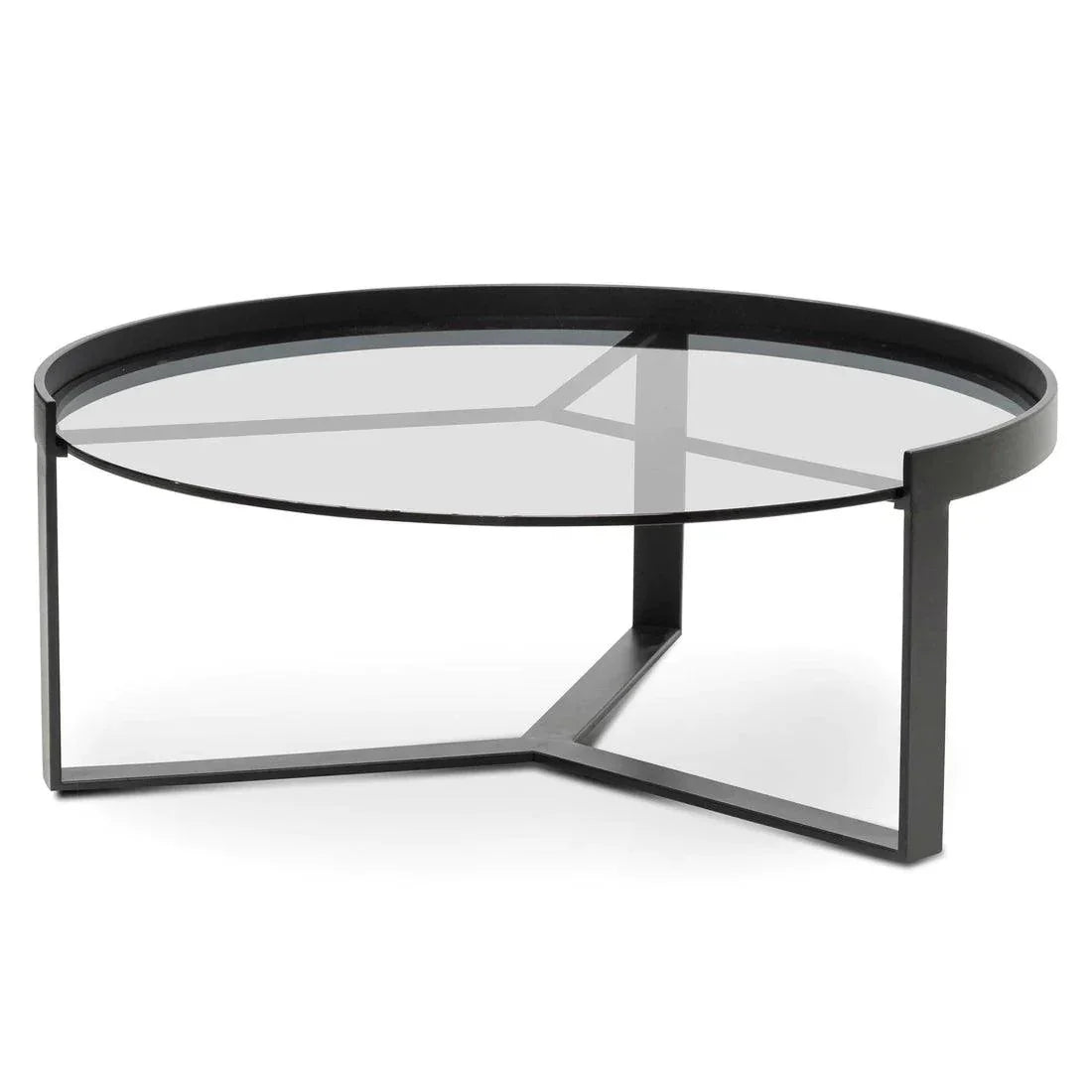 Alexis 90cm Glass Coffee Table - Black - Furniture Castle