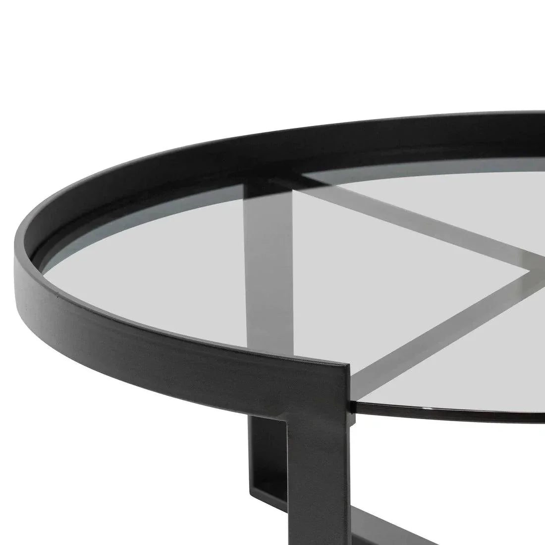 Alexis 90cm Glass Coffee Table - Black - Furniture Castle
