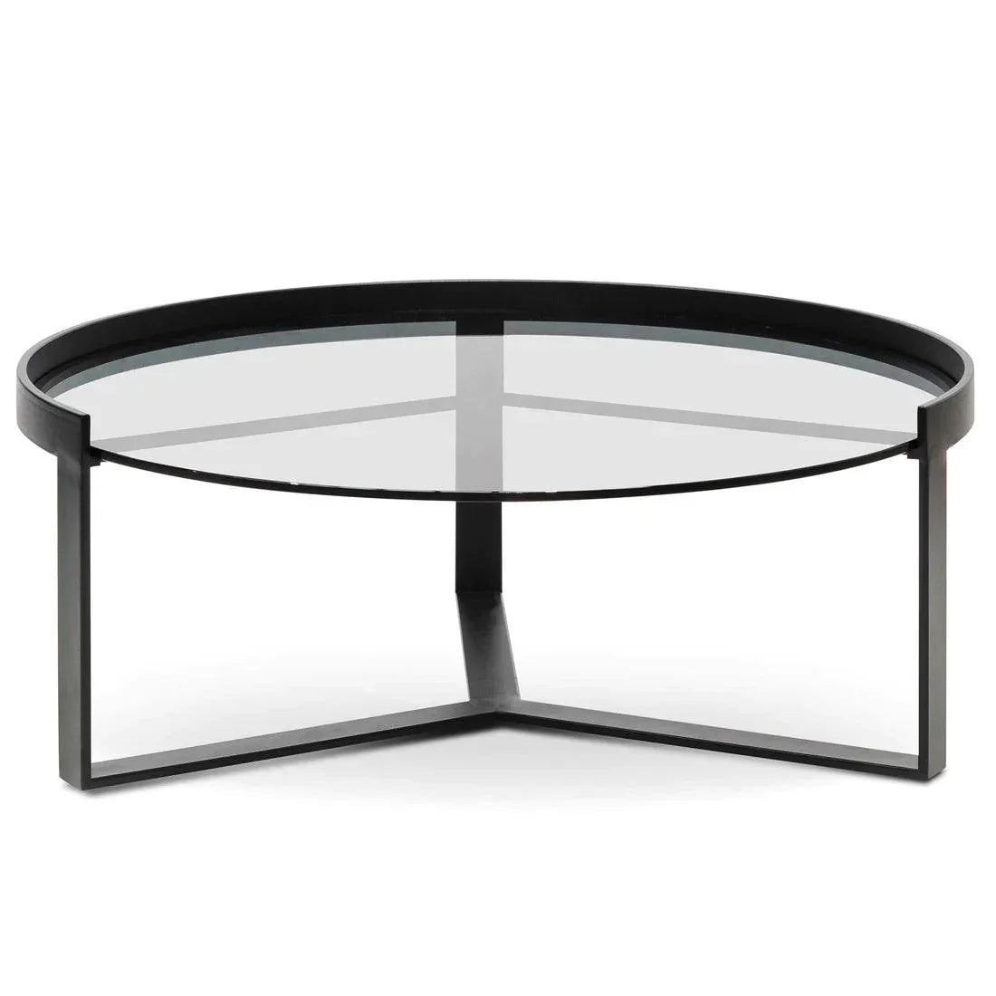 Alexis 90cm Glass Coffee Table - Black - Furniture Castle