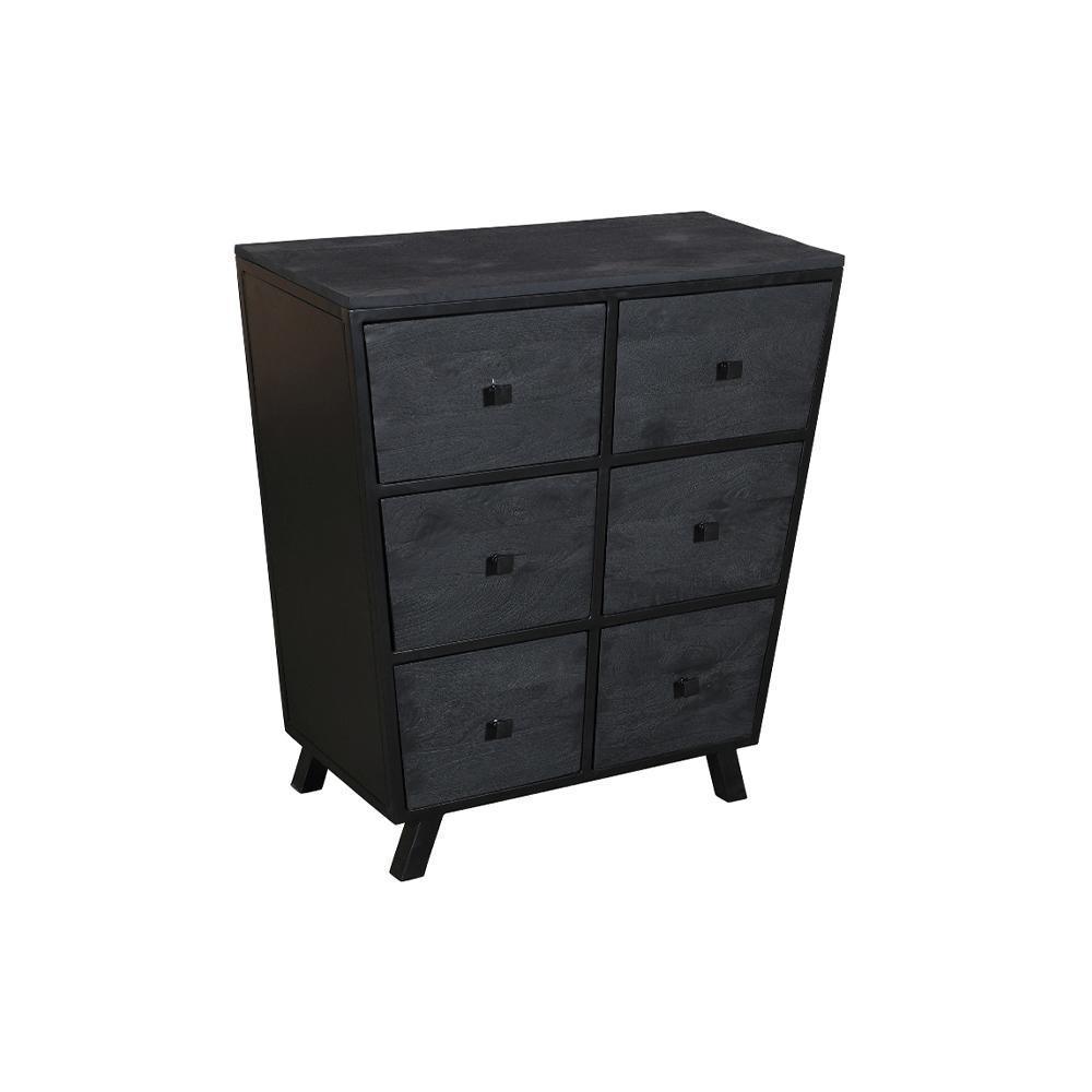 Alpine 6 Drawer Chest Black on Black - Furniture Castle