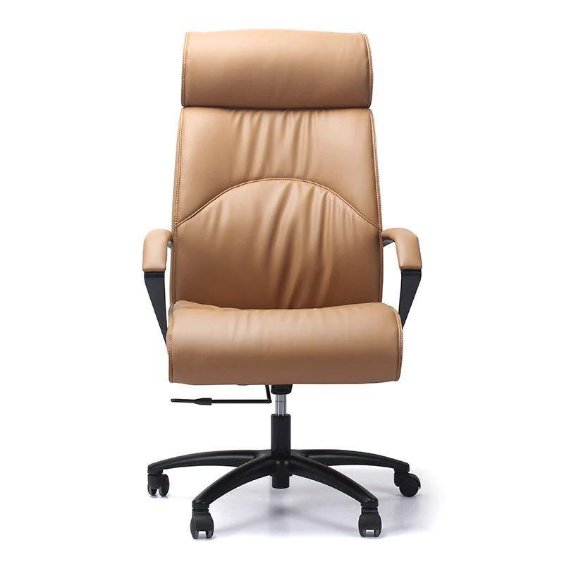 Ambessdor Leather Executive High Back Office Chair Tan - Furniture Castle