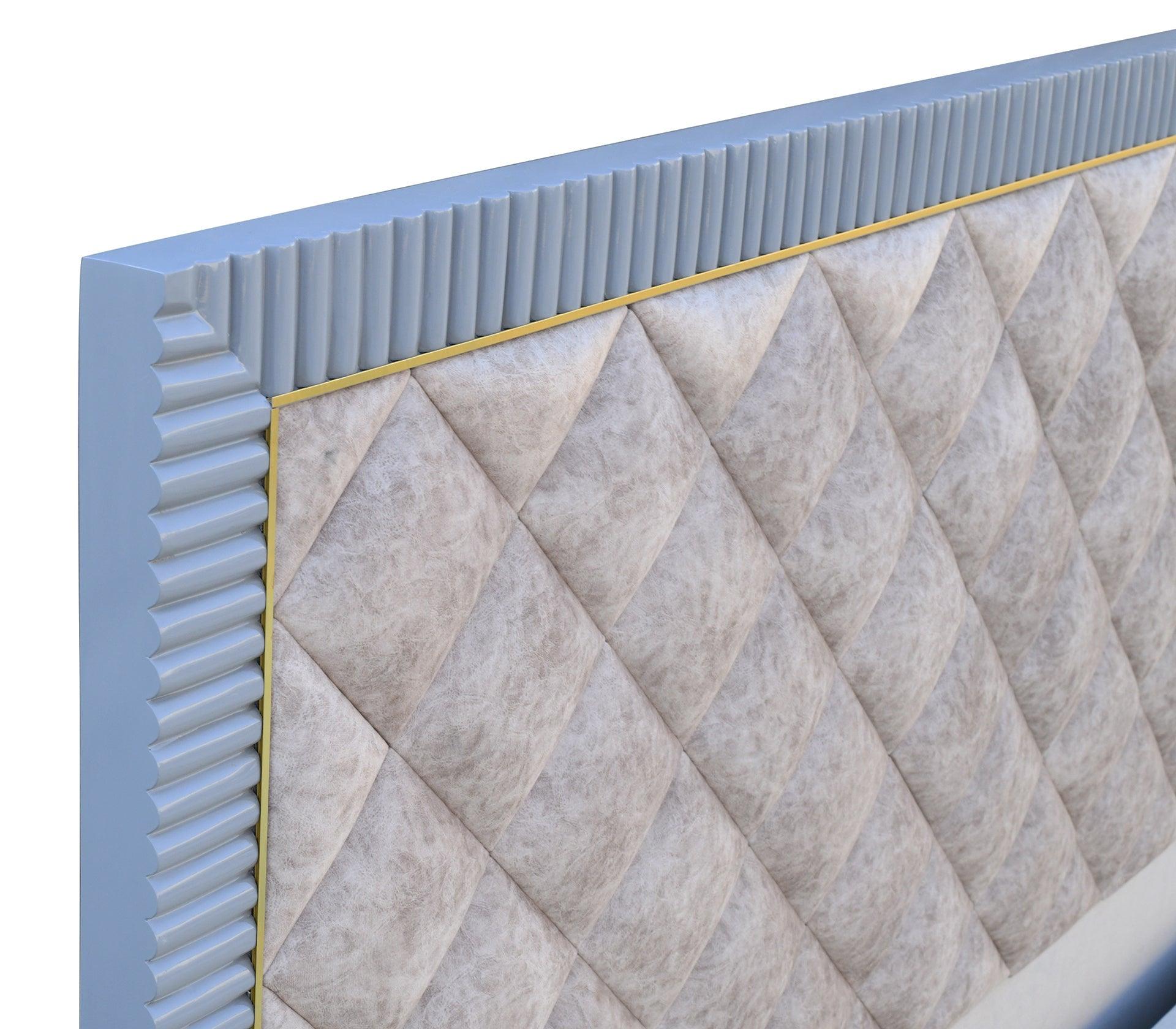 Amelia Beige/Grey Queen Bed With Storage - Furniture Castle