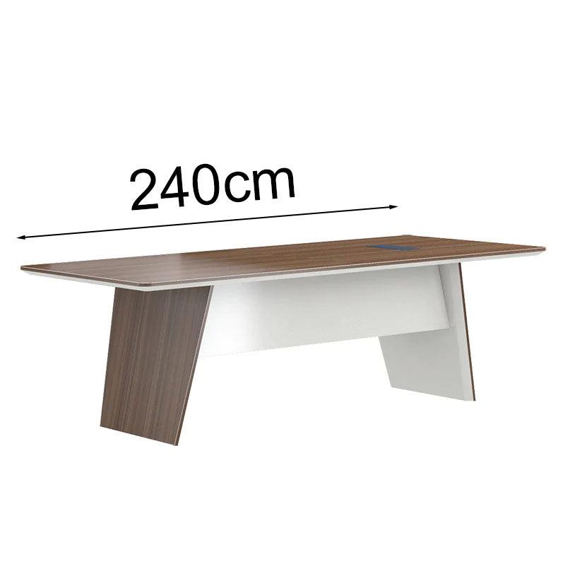 ANDERS Boardroom Table 240cm - Hazelnut & Beige - Furniture Castle