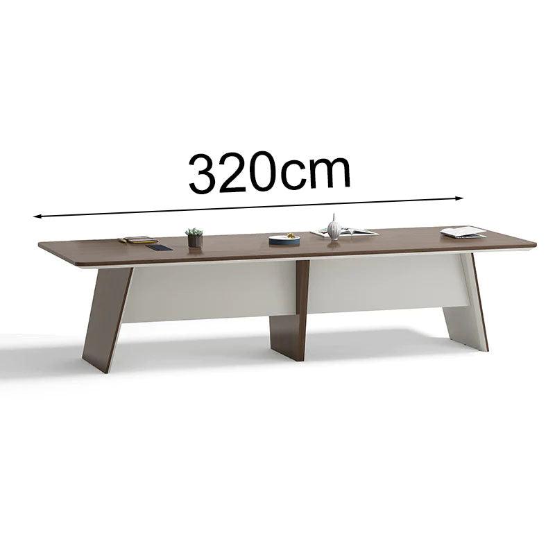 ANDERS Boardroom Table 320cm - Hazelnut & Beige - Furniture Castle