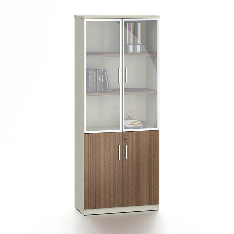 ANDERSON 2 Door Display Unit 80cm - Hazelnut & Beige - Furniture Castle