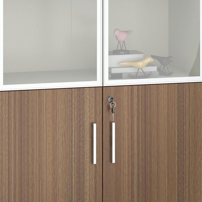 ANDERSON 2 Door Display Unit 80cm - Hazelnut & Beige - Furniture Castle