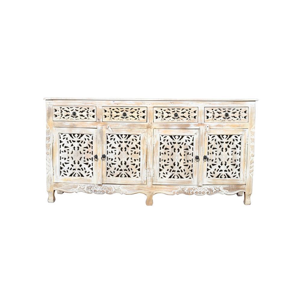 Antique 4 Drawer 4 Door Sideboard - Furniture Castle