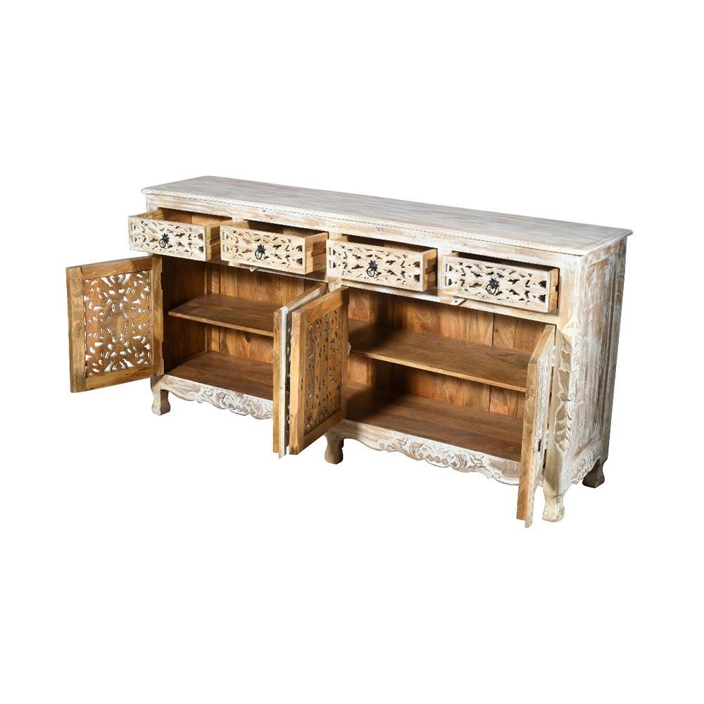 Antique 4 Drawer 4 Door Sideboard - Furniture Castle