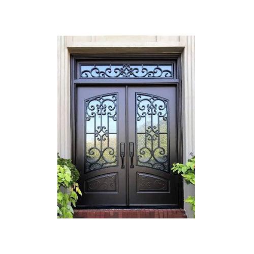 Antique Main Entry Door Teakwood with Rod Iron - Furniture Castle