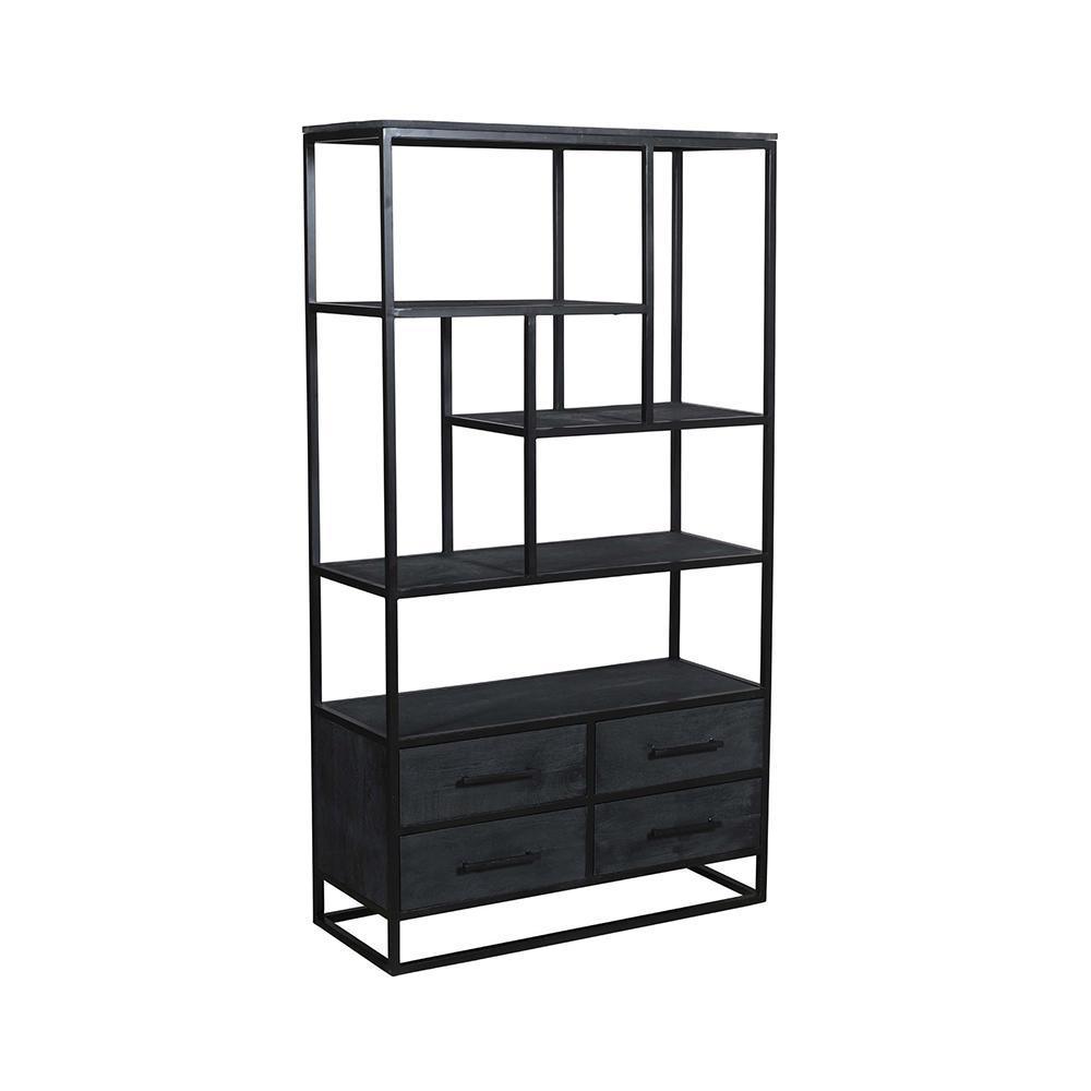 Antonio Book Shelf Black - L100 X W40 X H180 - Furniture Castle