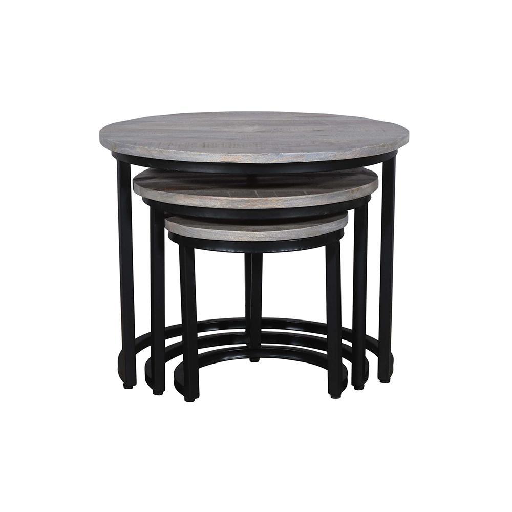 Antonio Stool Set Of 3 Grey - L55 X W55 X H45 - Furniture Castle