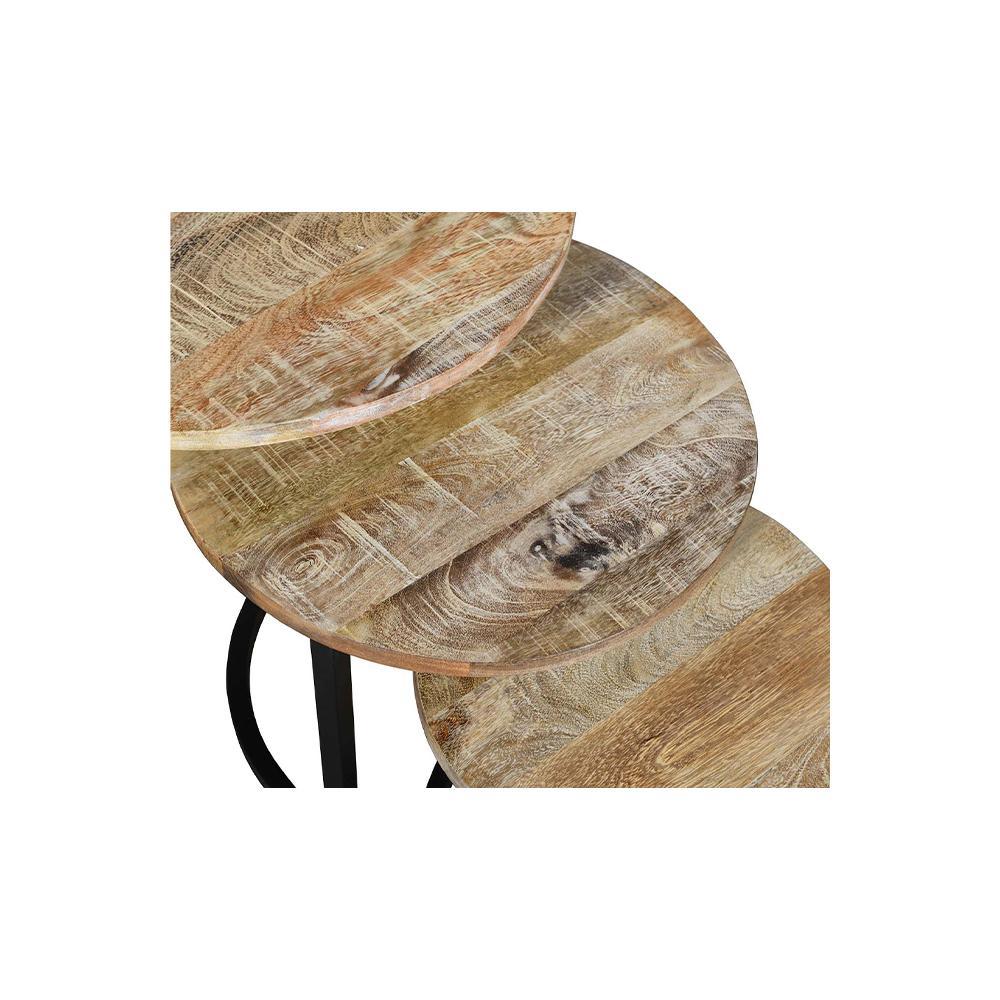 Antonio Stool Set Of 3 White Wash - L55 X W55 X H45 - Furniture Castle