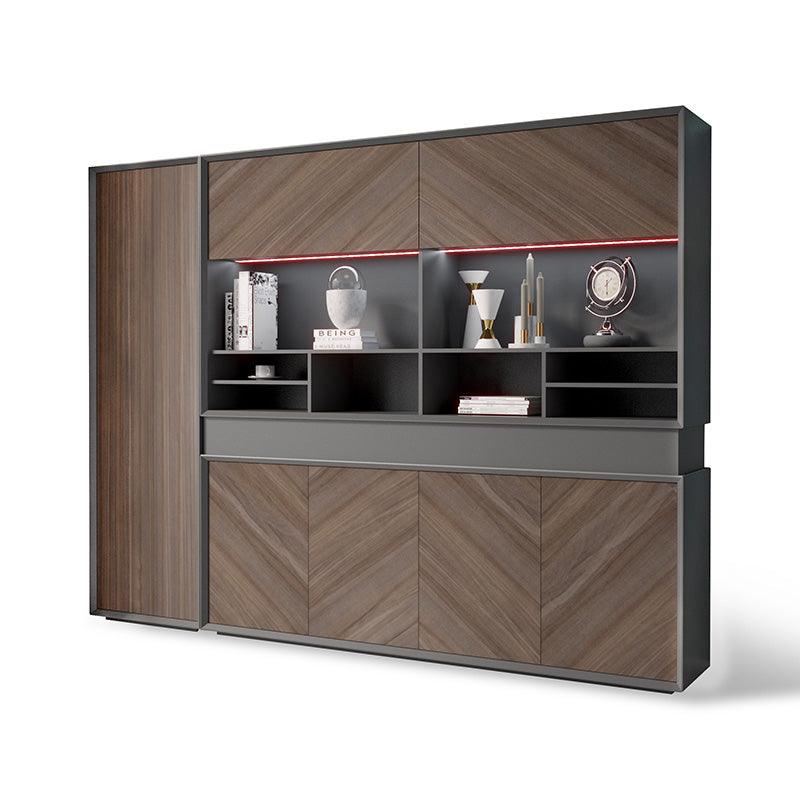 ARMANDO Display Unit 2.6M - Hazelnut & Grey - Furniture Castle