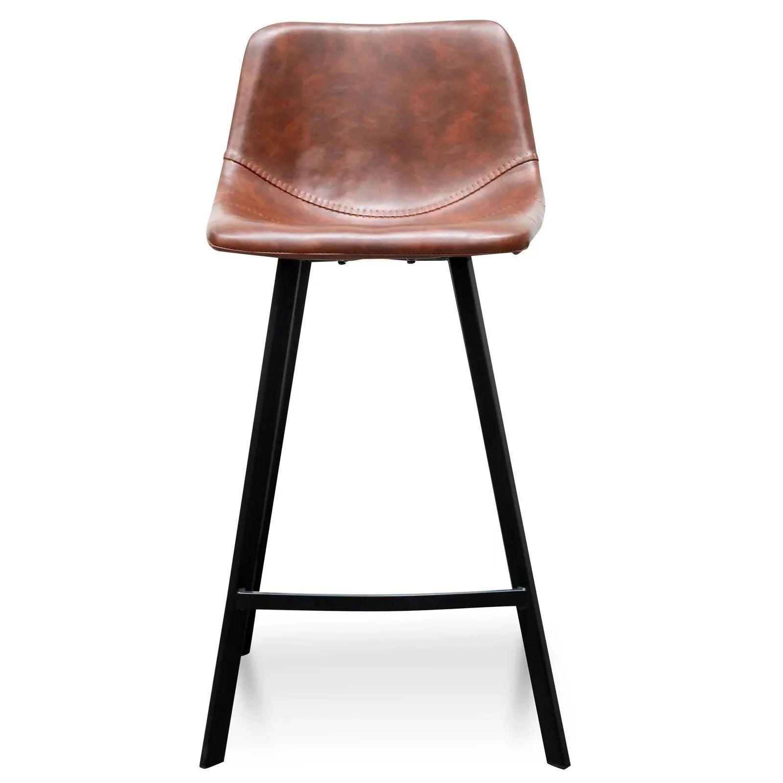 Astoria Bar Stools Cinnamon 65cm Brown PU Leather Set of 2 - Furniture Castle