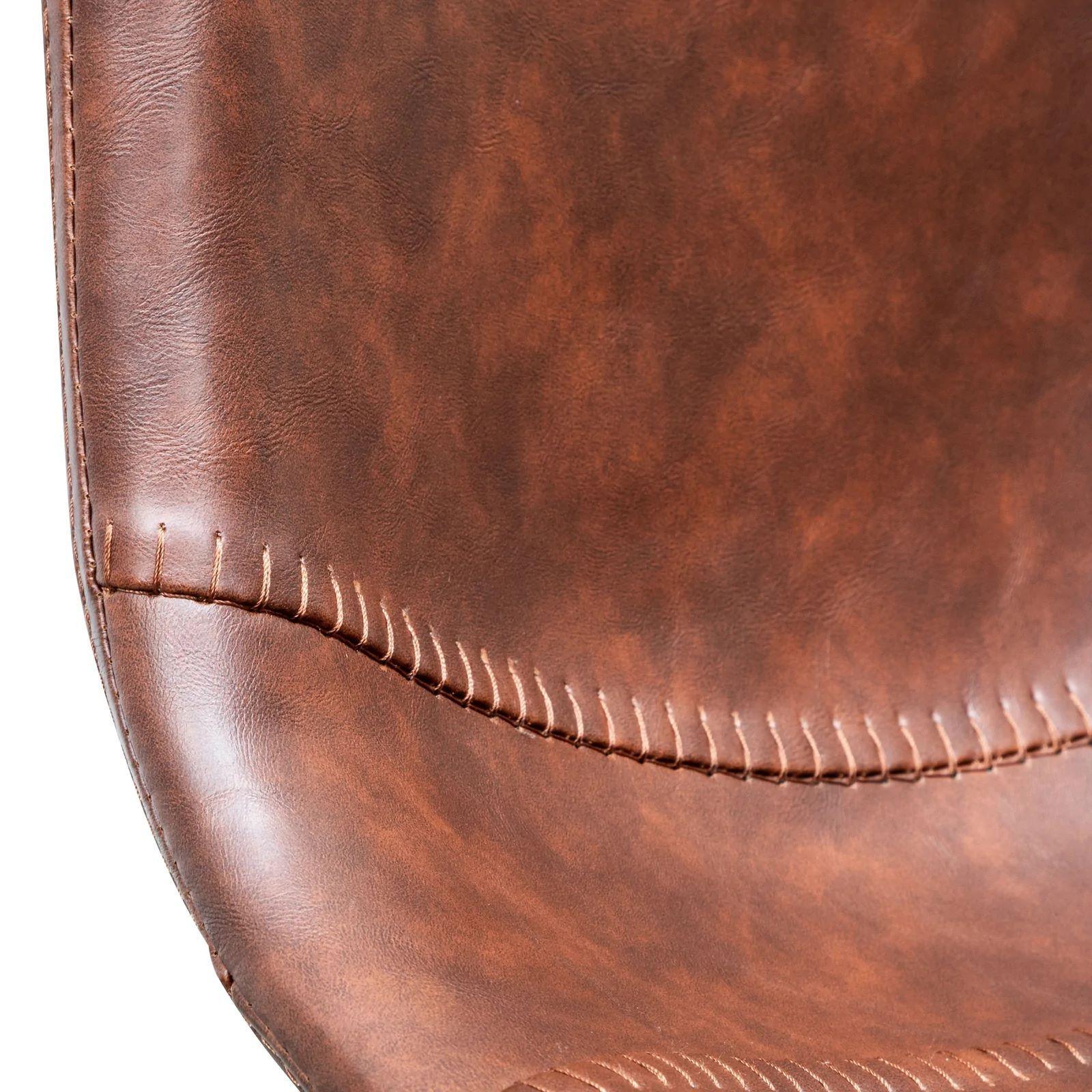 Astoria Bar Stools Cinnamon 65cm Brown PU Leather Set of 2 - Furniture Castle