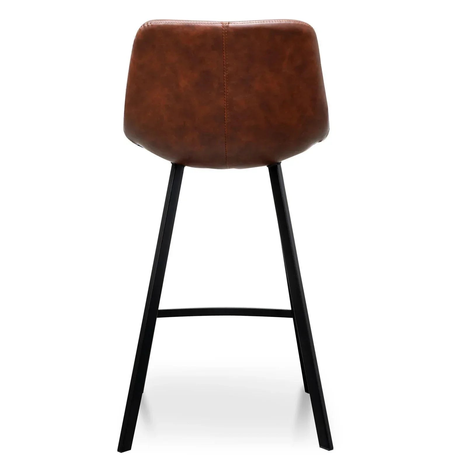 Astoria Bar Stools Cinnamon 65cm Brown PU Leather Set of 2 - Furniture Castle