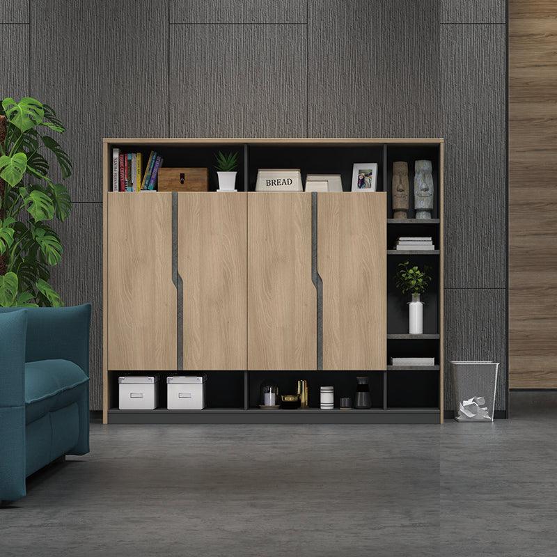 BAXTER Display Cabinet 190cm - Acacia & Carbon Grey - Furniture Castle