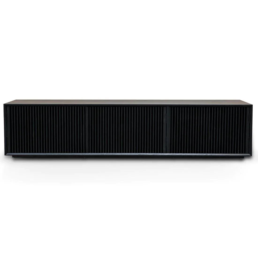 Black Elegance 2m Entertainment TV Unit - Black Veneer - Furniture Castle