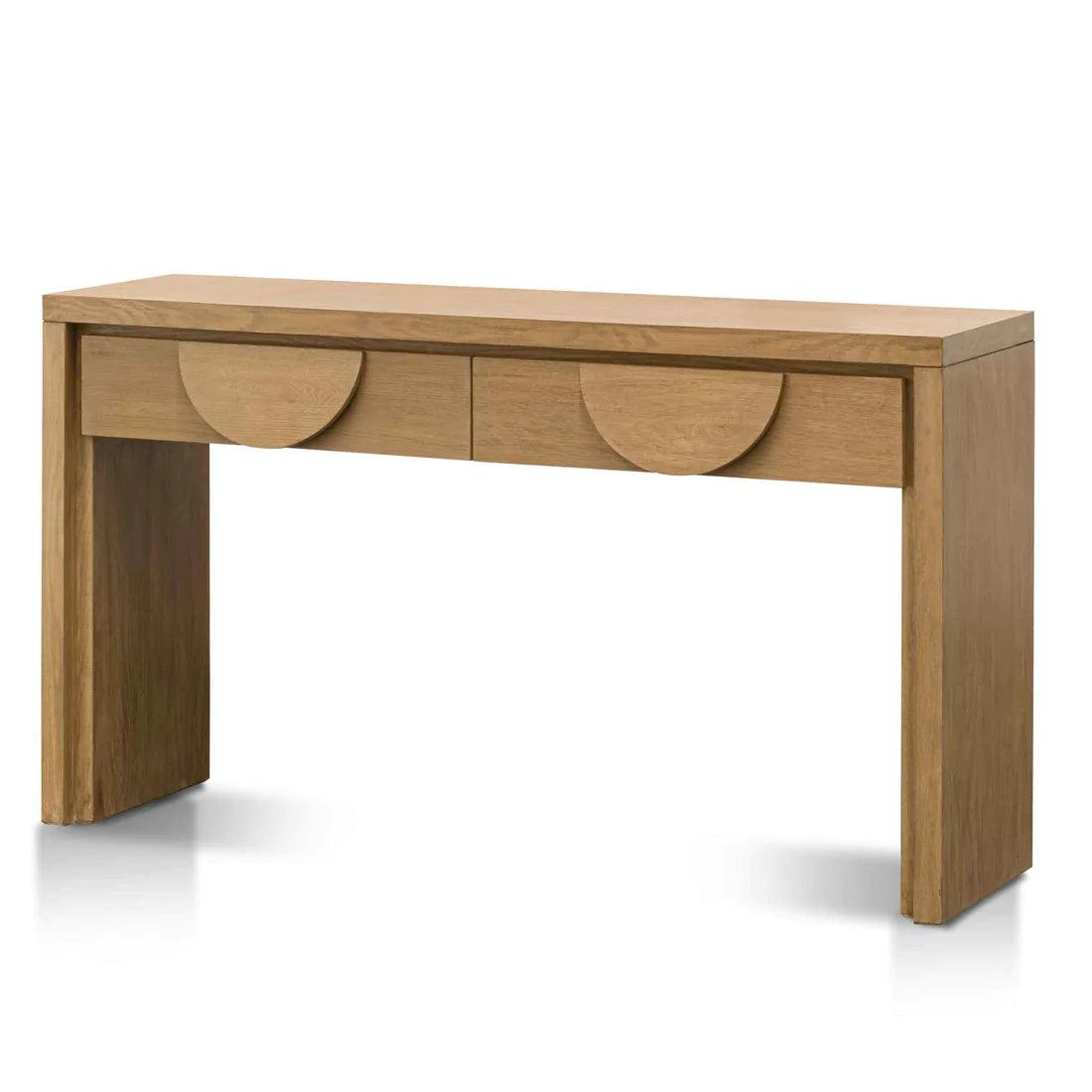 Blockie Twin Drawers 1.4m Console Table - Dusty Oak - Furniture Castle