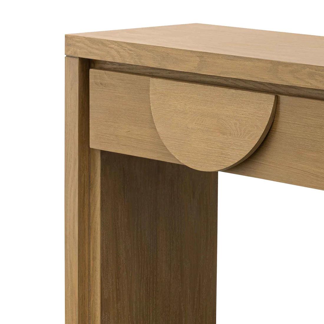 Blockie Twin Drawers 1.4m Console Table - Dusty Oak - Furniture Castle