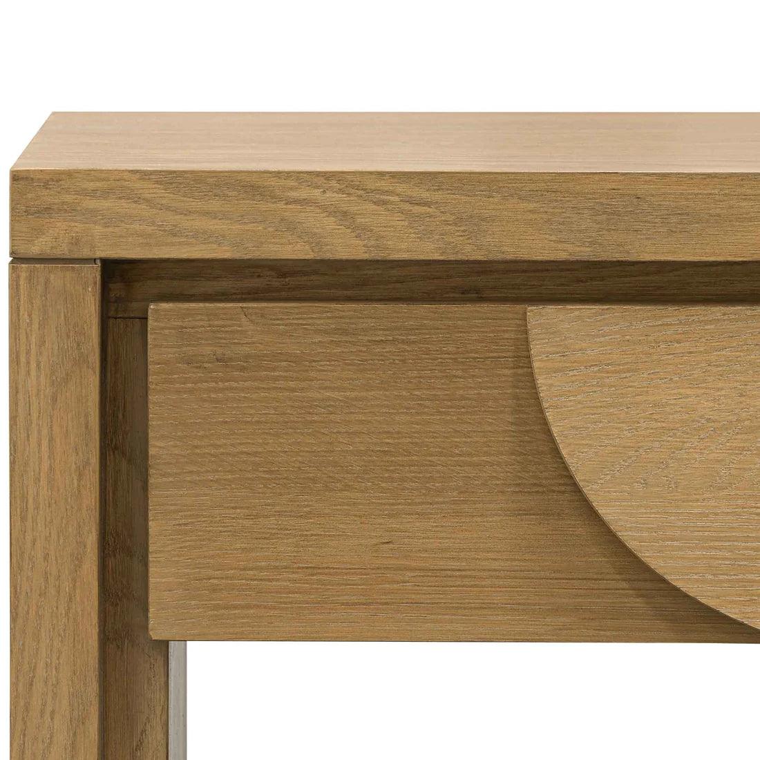 Blockie Twin Drawers 1.4m Console Table - Dusty Oak - Furniture Castle