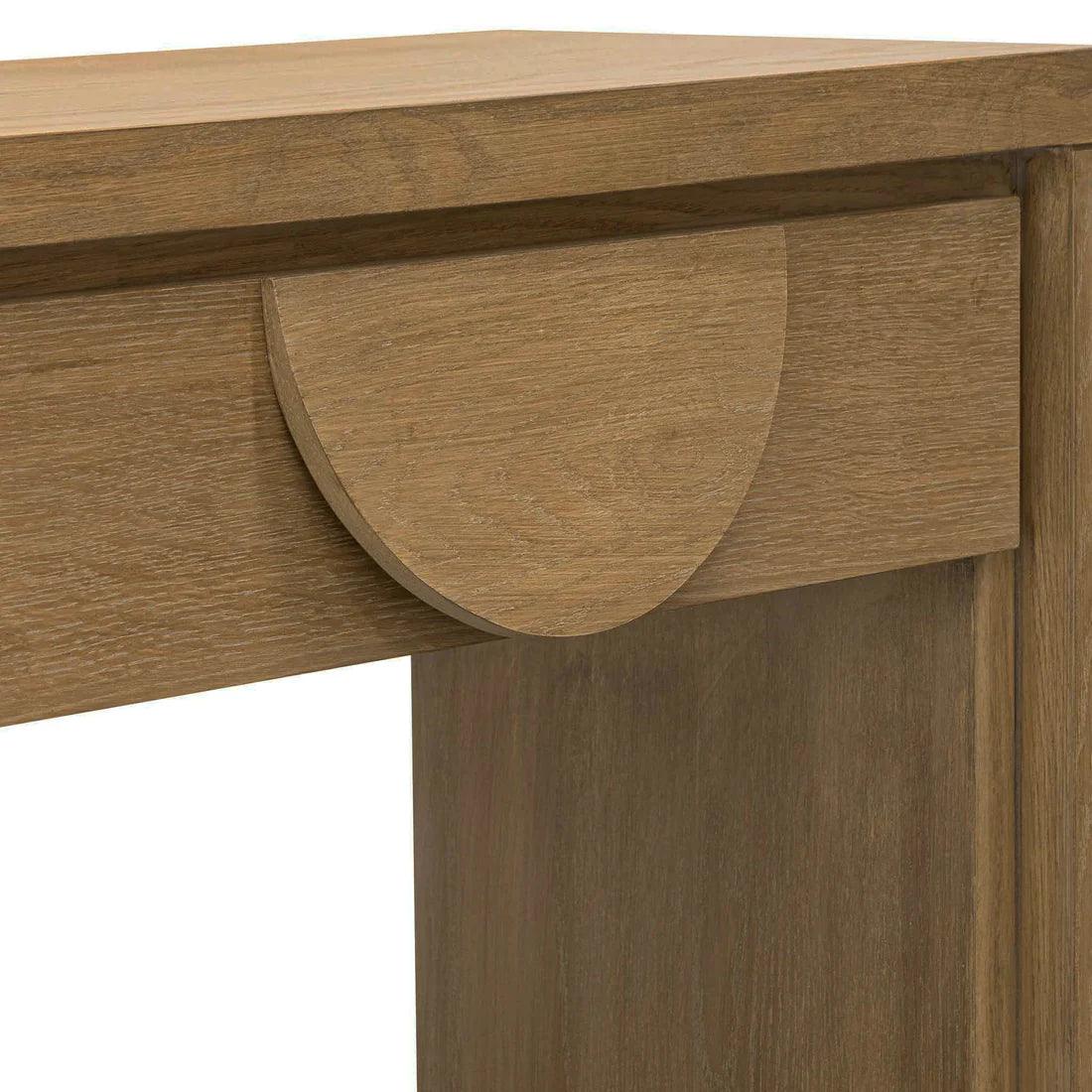 Blockie Twin Drawers 1.4m Console Table - Dusty Oak - Furniture Castle