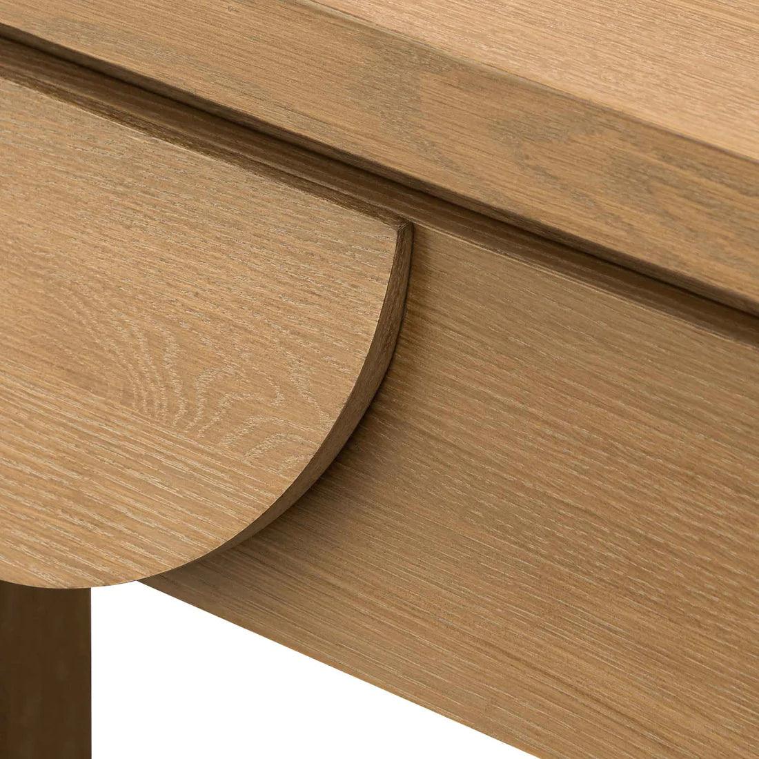 Blockie Twin Drawers 1.4m Console Table - Dusty Oak - Furniture Castle
