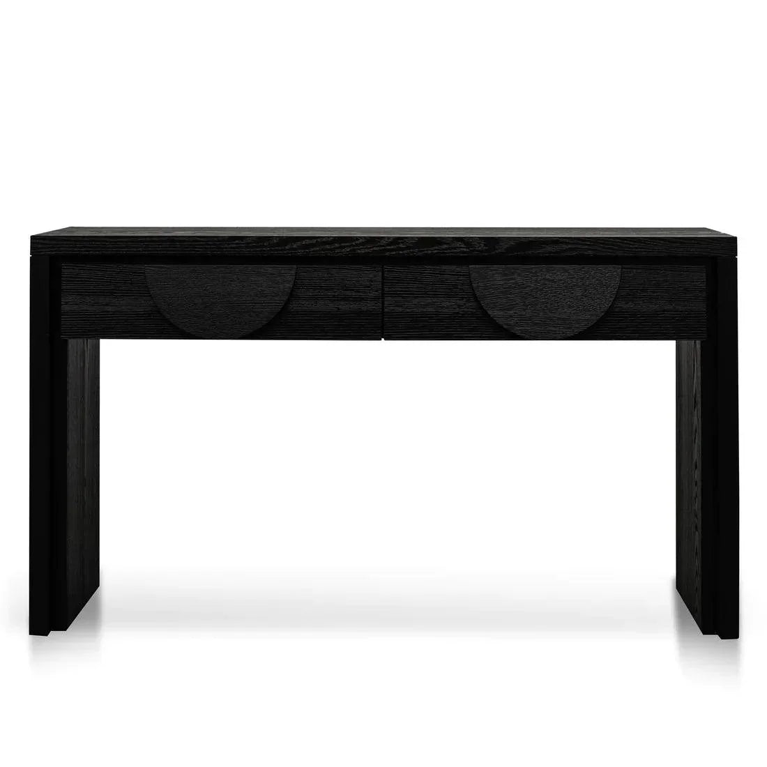 Blockie Twin Drawers 1.4m Console Table - Textured Espresso Black - Furniture Castle