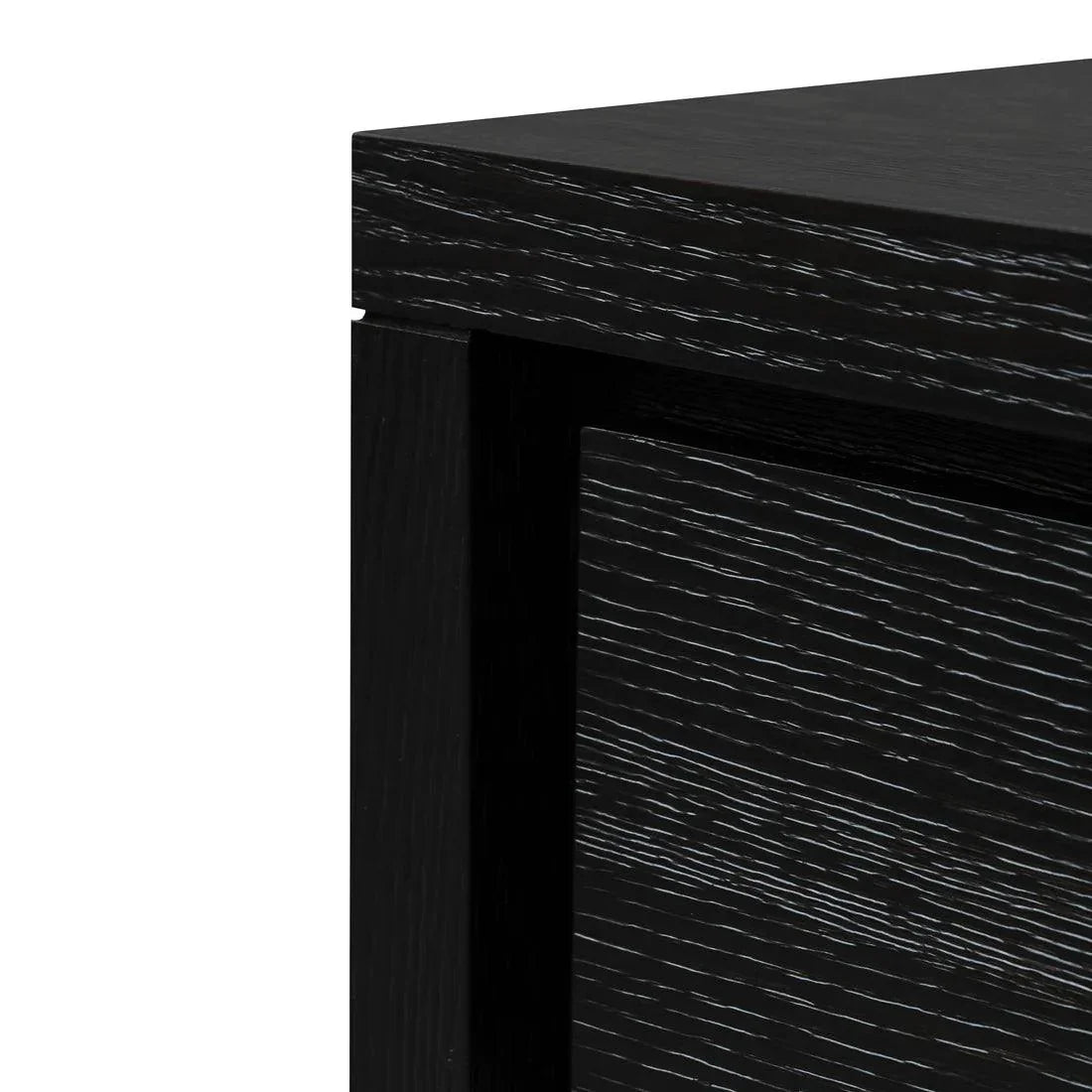 Blockie Twin Drawers 1.4m Console Table - Textured Espresso Black - Furniture Castle