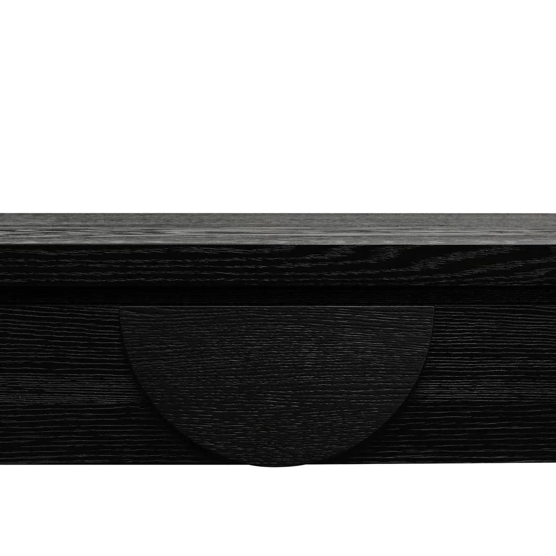 Blockie Twin Drawers 1.4m Console Table - Textured Espresso Black - Furniture Castle