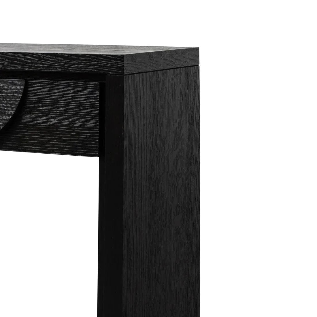 Blockie Twin Drawers 1.4m Console Table - Textured Espresso Black - Furniture Castle