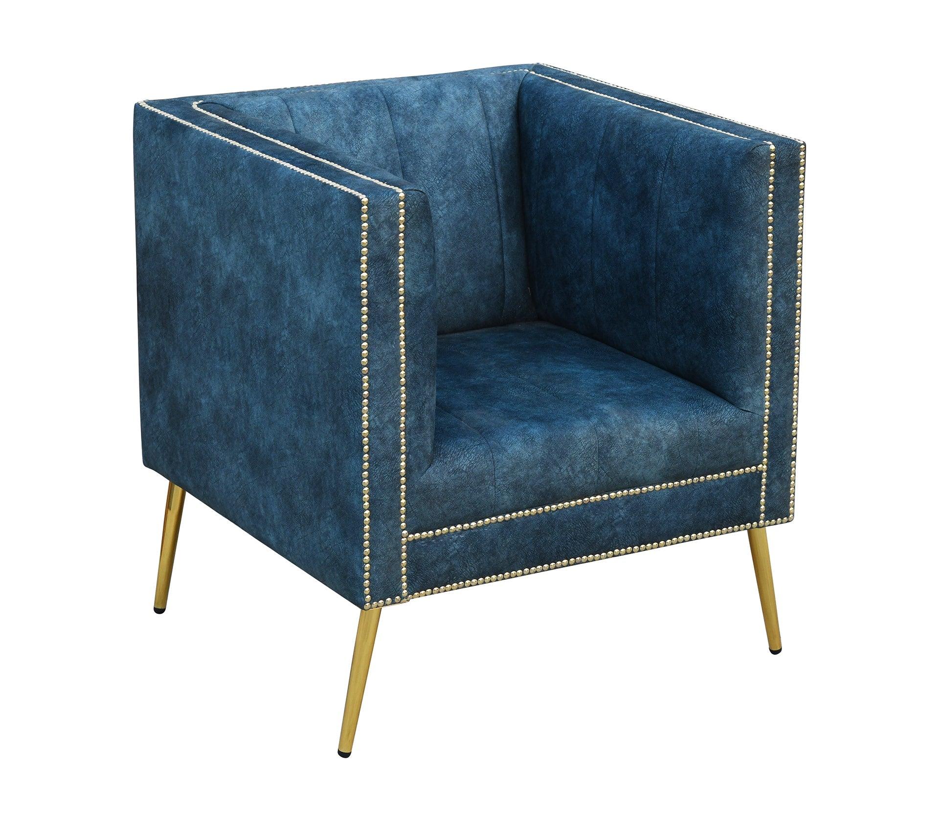 Blue Sky Sofa Set 3+1+1 With Golden Legs - Furniture Castle