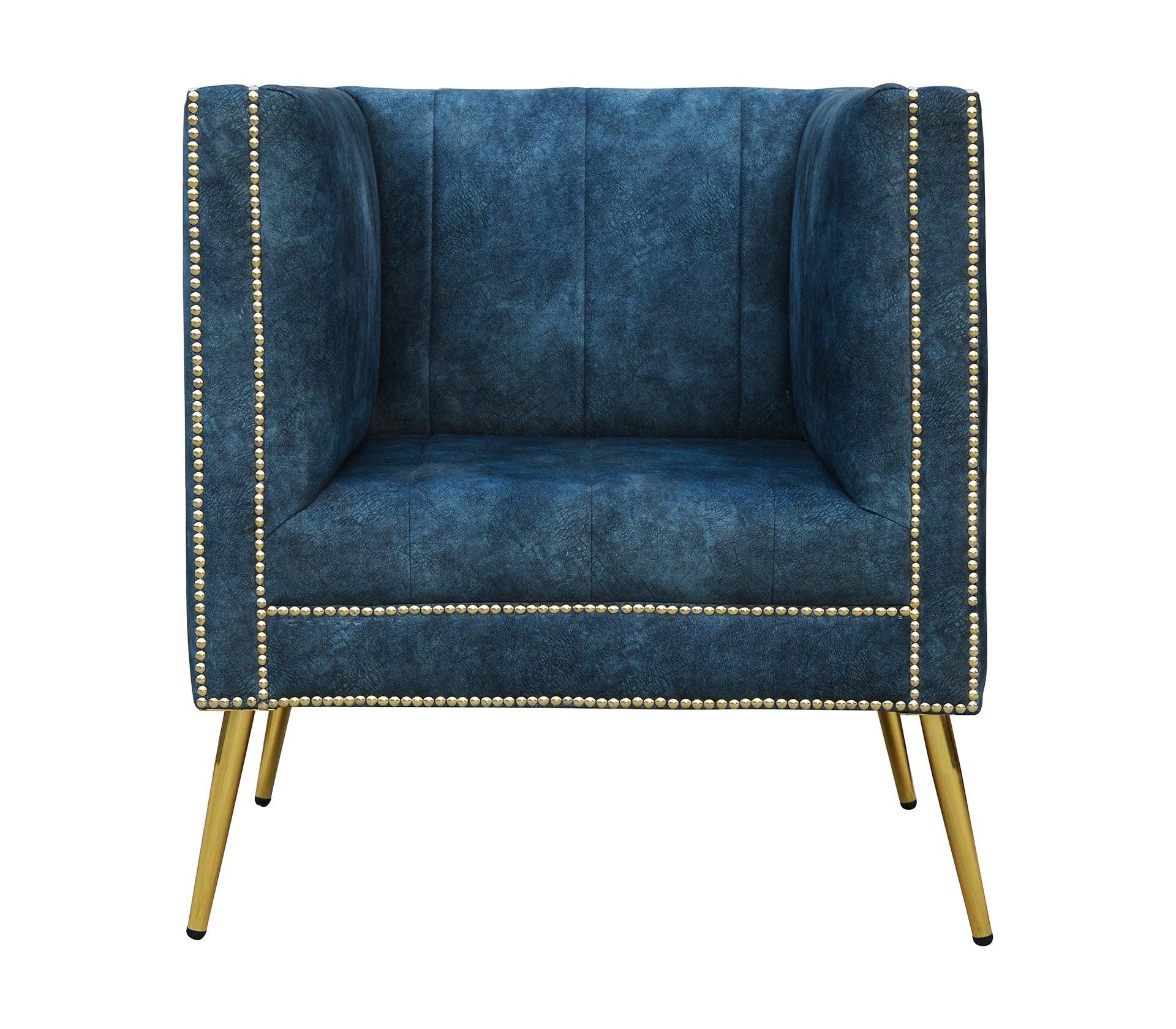 Blue Sky Sofa Set 3+1+1 With Golden Legs - Furniture Castle