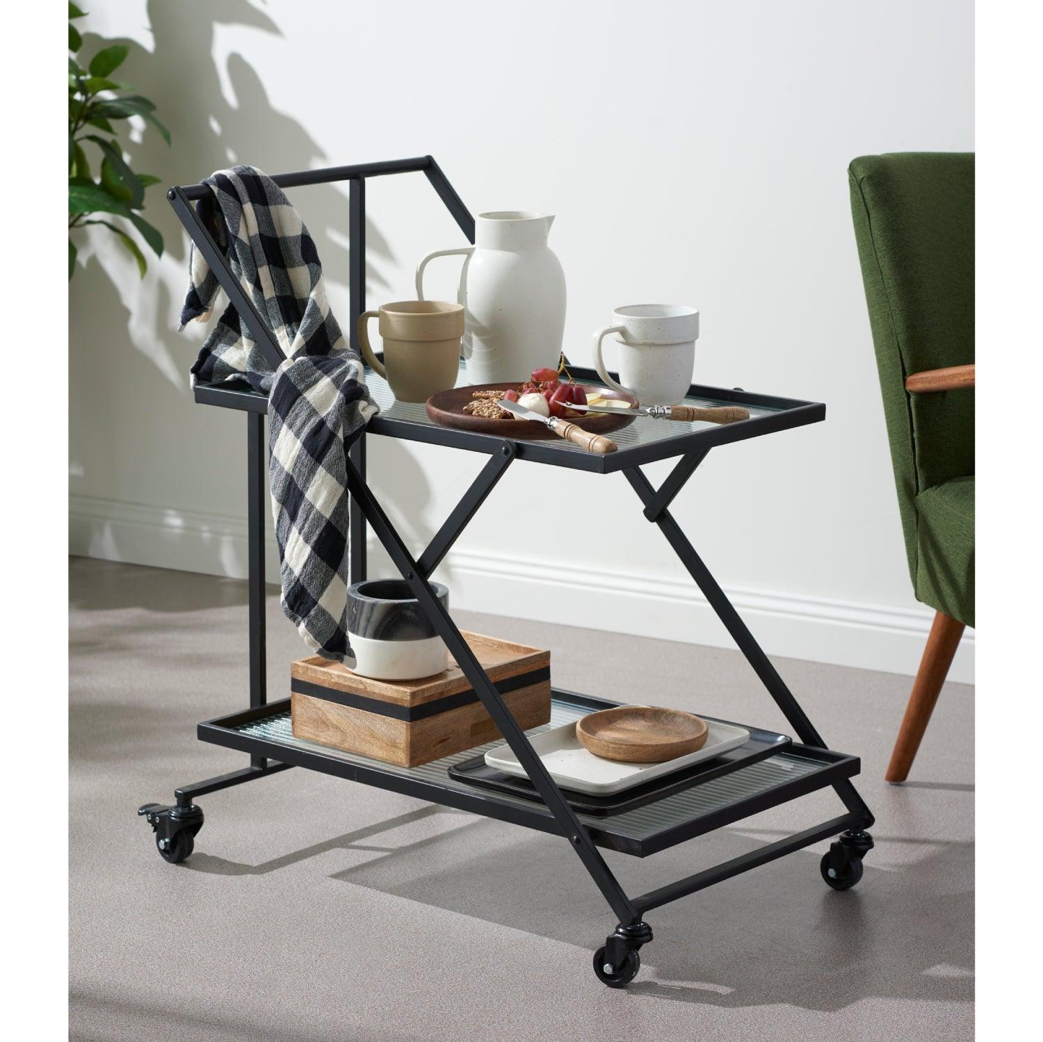 Brix Drinks Trolley Black 70X45X81cm - Furniture Castle