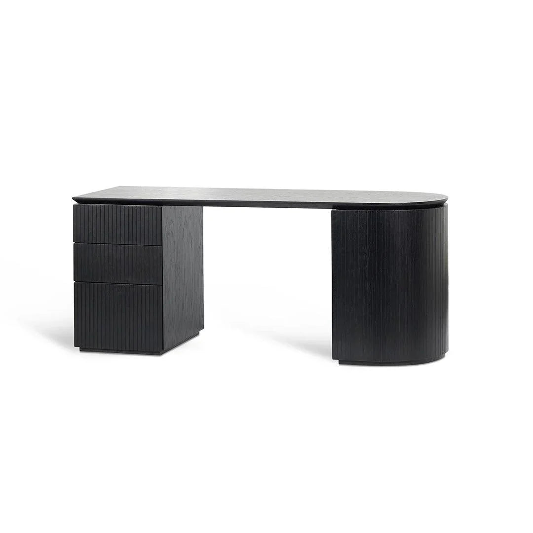 Brooke 1.77m Left Drawer Office Desk - Black Oak - Furniture Castle