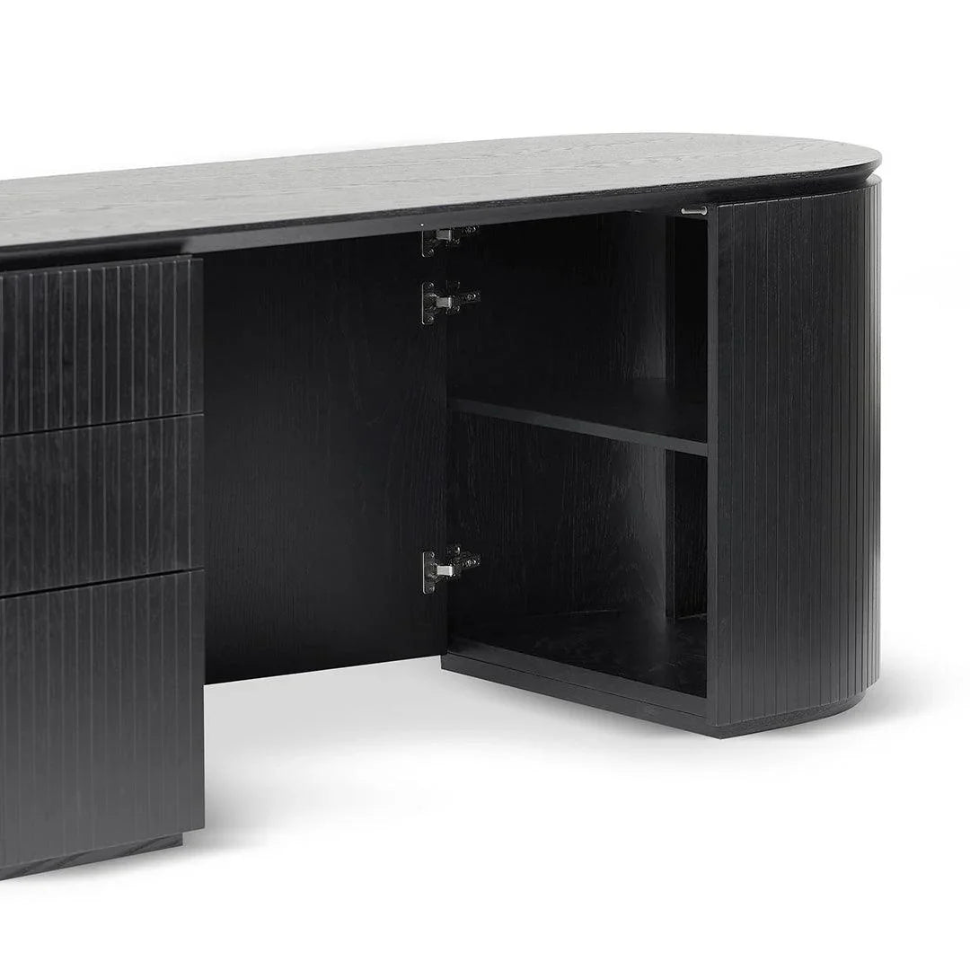 Brooke 1.77m Left Drawer Office Desk - Black Oak - Furniture Castle