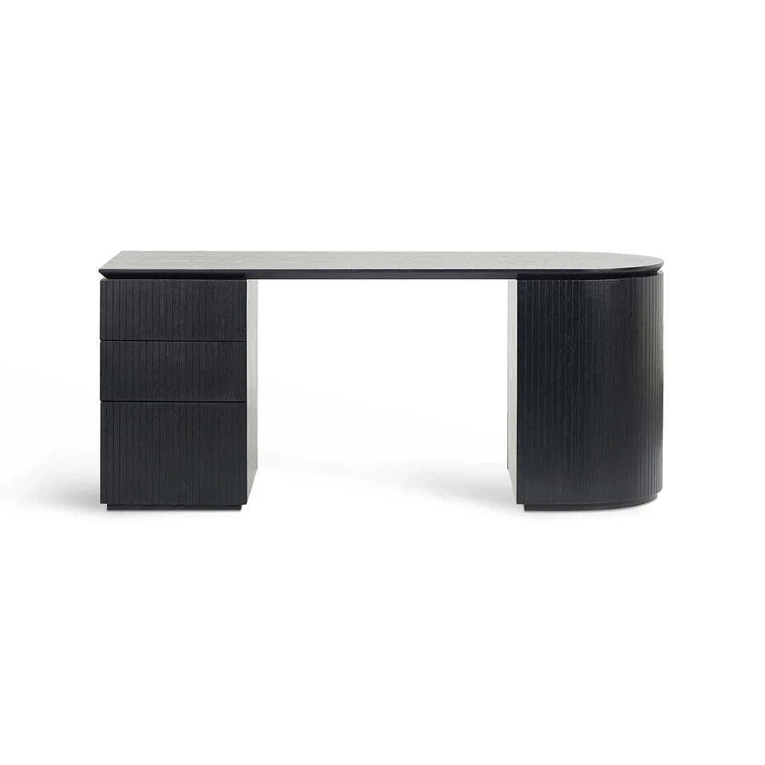Brooke 1.77m Left Drawer Office Desk - Black Oak - Furniture Castle
