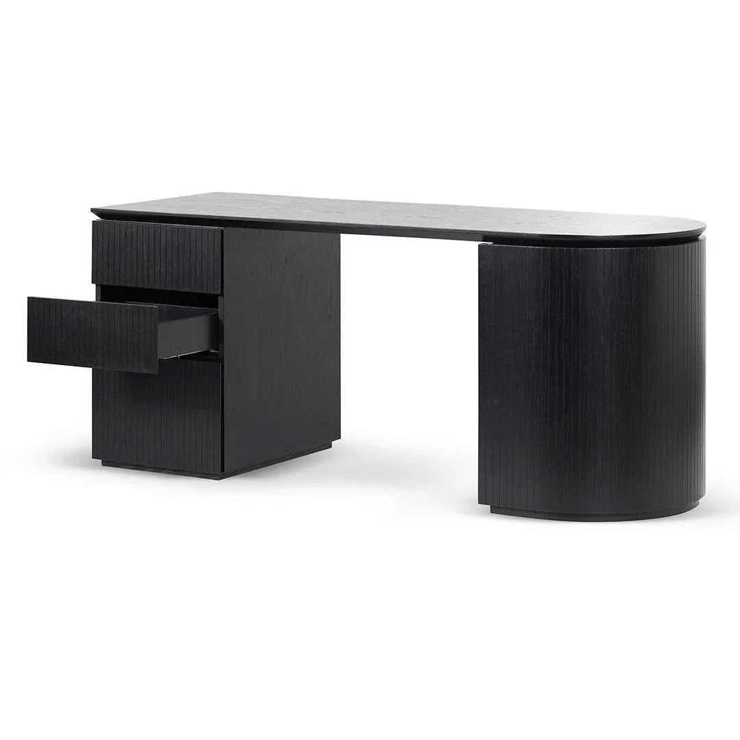 Brooke 1.77m Left Drawer Office Desk - Black Oak - Furniture Castle
