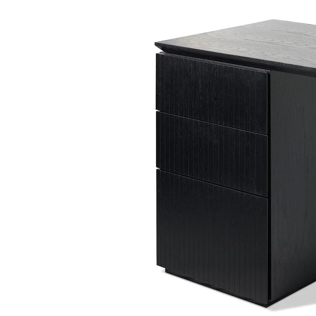 Brooke 1.77m Left Drawer Office Desk - Black Oak - Furniture Castle