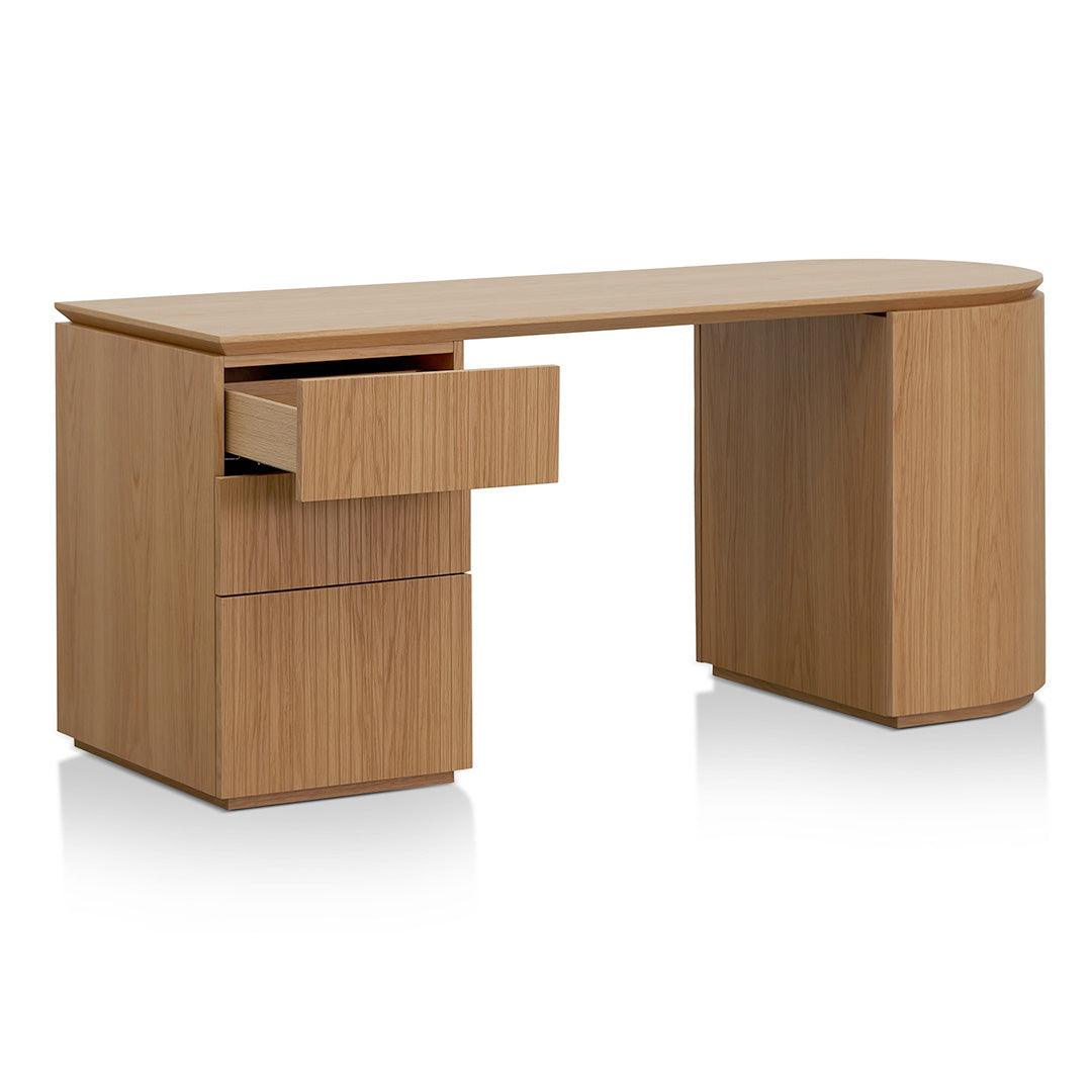 Brooke 1.77m Left Drawer Office Desk - Natural Oak - Furniture Castle