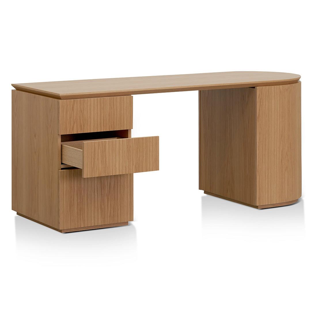 Brooke 1.77m Left Drawer Office Desk - Natural Oak - Furniture Castle
